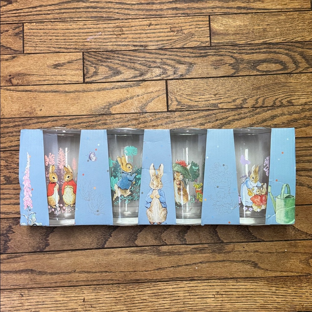 Beatrix Potter Peter Rabbit Set of 4 16 oz Tumblers NEW IN BOX